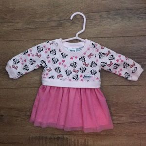 Pink Minnie Mouse newborn sweater dress